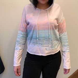 Beach scene Victoria’s Secret hoodie semi crop